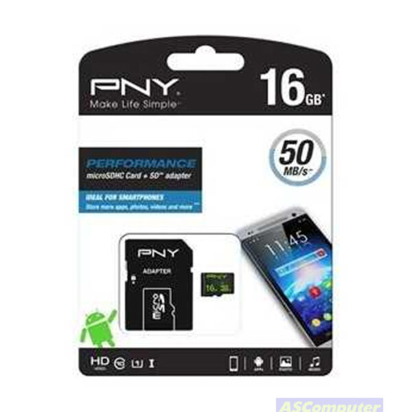 CARTE MEMOIRE MICRO SD PNY 16Go CLASS 10(50MB/S)
