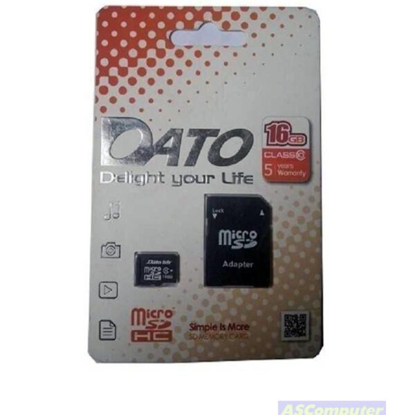 CARTE MEMOIRE MICRO SDHC 16GB DATO CLASS 10 U1 AVEC ADAPTATEUR