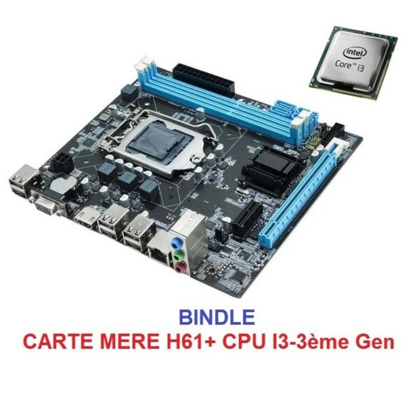BINDLE CARTE MERE AXLE H61 + MICROPROCESSEUR I3-3ème Génération