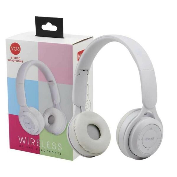 CASQUE BLUETOOTH Y08 PLIABLE BLANC
