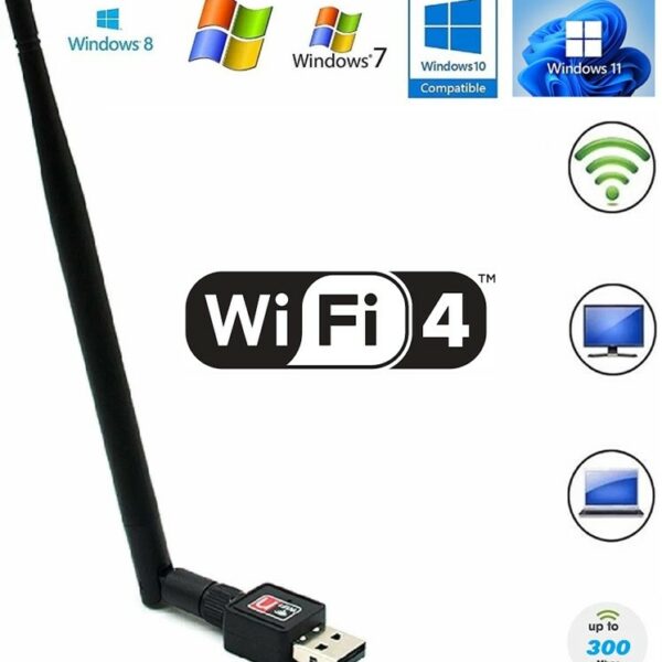 Adaptateur WiFi USB 802.11b/g/n 300Mbps AVEC ANTENNE