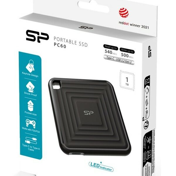 Disque SSD externe Silicon Power PC60 - 1To  USB 3.2