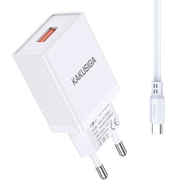 CHARGEUR KAKUSIGA KSC-931/3A AVEC CÂBLE TYPE C