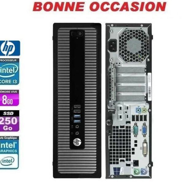 UNITE CENTRALE HP/I3-4130/8Go/SSD 256Go