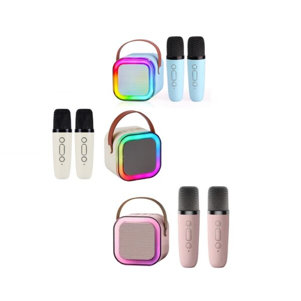 Haut-Parleur RGB Bluetooth Portable Avec 2 Microphone Karaoké Sans Fil