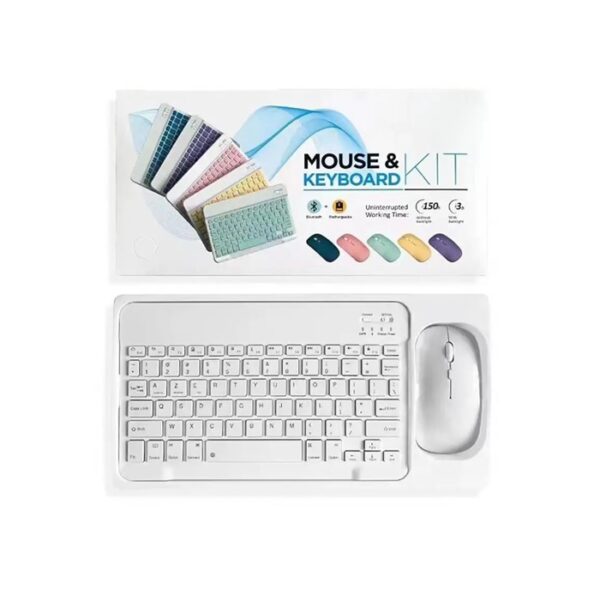 Ensemble clavier et souris Bluetooth Blanc pour iPad, clavier et souris sans fil rechargeables rétroéclairés 7 couleurs, compatibles avec iPad 9e/8e génération, iPad Pro/Air/Mini et iPadOS 13 et versions ultérieures (Copie)