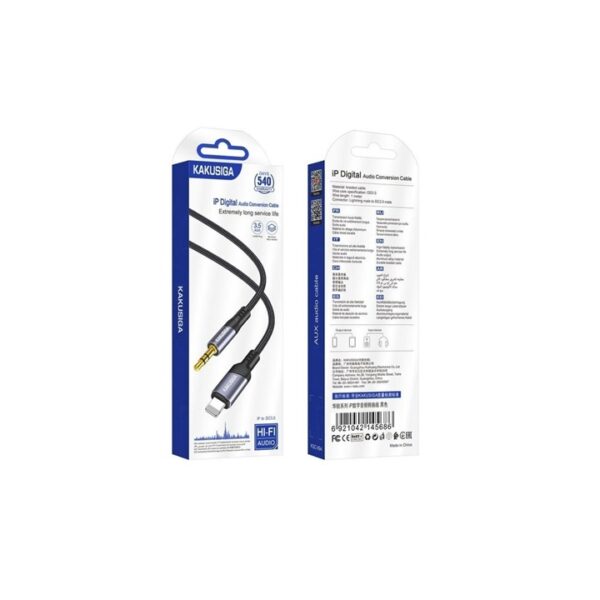 CABLE JACK VERS LIGHTNING KSC 894 3,5MM KAKUSIGA 1M