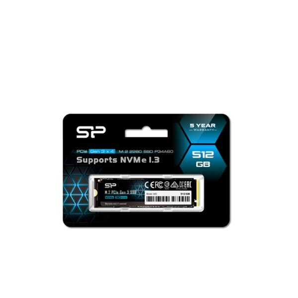DISQUE DUR SSD SILICON POWER 512GB A60 PCIe M.2 2280 Gen3 x 4