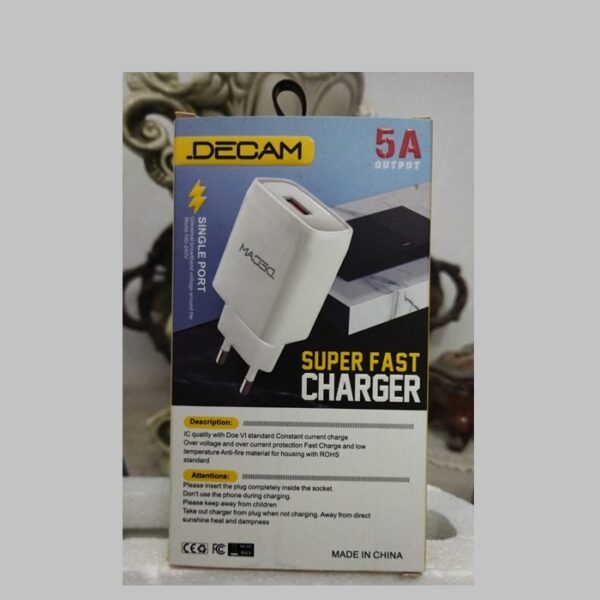 CHARGEUR DECAM 5A AVEC CÂBLE MICRO USB