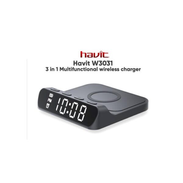 STATION DE CHARGE SANS FIL AVEC REVEIL D'ALARME HAVIT W3031 NOIR