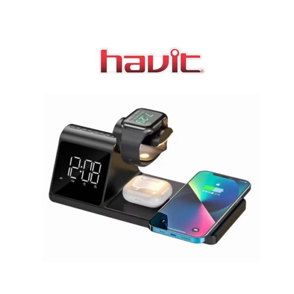 STATION DE CHARGE SANS FIL 3EN1 HAVIT W3042 NOIR
