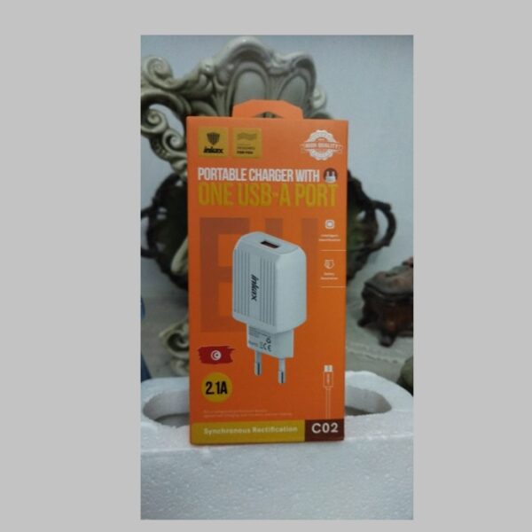 CHARGEUR INKAX C02 / 2.1A AVEC CABLE MICRO USB