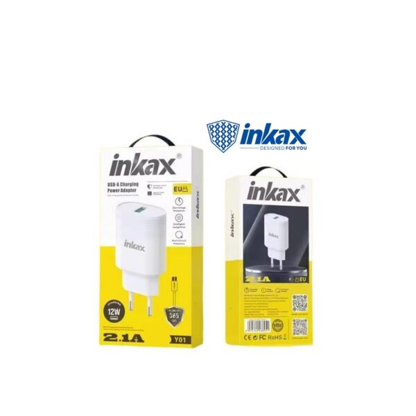 CHARGEUR INKAX Y01 / 2.1A AVEC CABLE MICRO USB