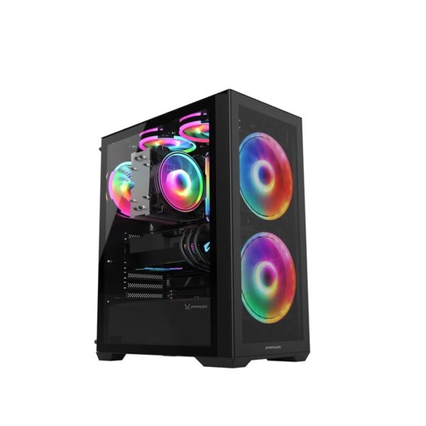 BOITIER GAMER FPMAX AIRPOWER G5 H803 NOIR 2X16cm RGB FAN(SANS ALIMENTATION)