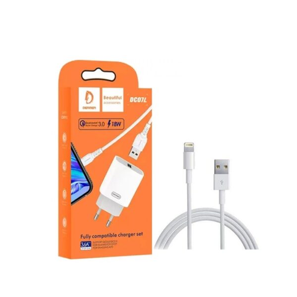 CHARGEUR DENMEN DC07L 3,6A AVEC CÂBLE LIGHTNING