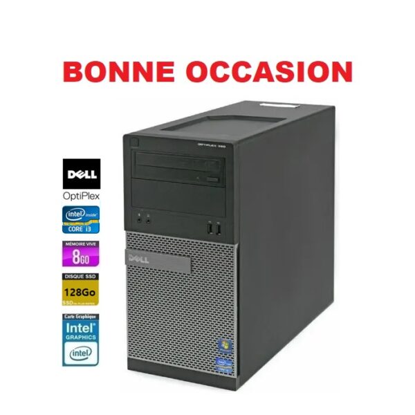 UNITE CENTRALE HP/I3-2100/8Go/SSD 128Go