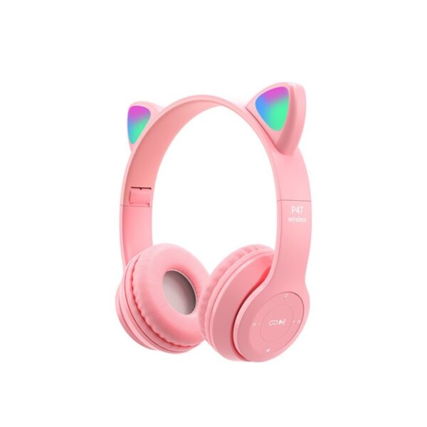 CASQUE BLUETOOTH P47M CAT ROSE (RGB 7 COULEURS)