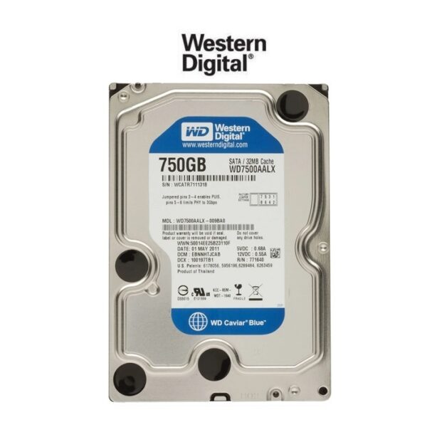 DISQUE DUR 3,5" 750Go SATA WESTERN DIGITAL RECONDITIONNE